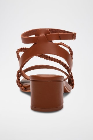 Sandali con tacco in pelle di capra Rite - Marrone