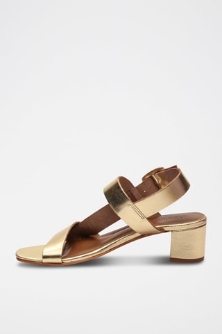 Sandálias de salto em couro Mia Dourado - Dourado