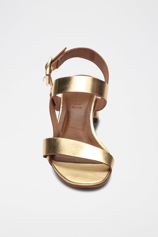 Sandálias de salto em couro Mia Dourado - Dourado