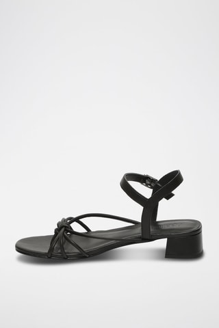 Sandali con tacco in pelle Sariah - Nero