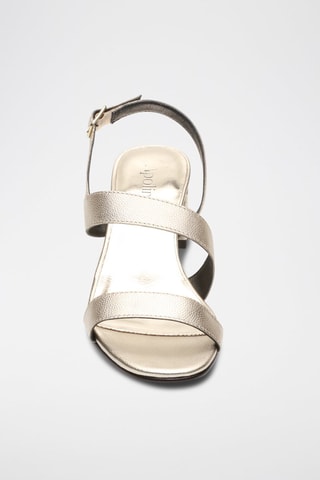 Sandali con tacco in pelle di capra Lou - Dorato