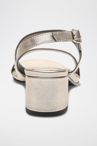 Sandali con tacco in pelle di capra Lou - Dorato