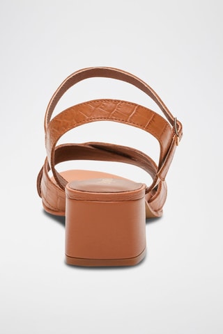 Sandali con tacco in pelle di capra Evy - Marrone
