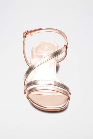 Sandalias de piel caprina de tacón Mirabel - Dorado