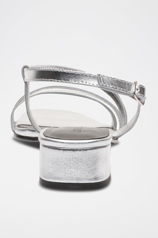 Sandali con tacco in pelle Mirabel - Argentato