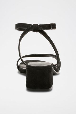 Sandali con tacco in pelle scamosciata di capra Molly - Nero