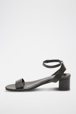 Sandalias de piel caprina de tacón Ely - Negro
