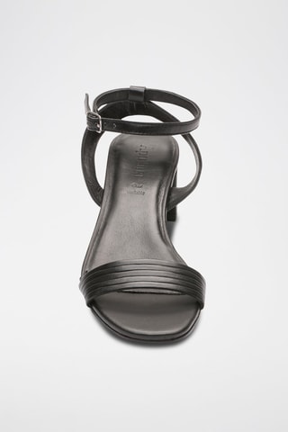 Sandalias de piel caprina de tacón Ely - Negro