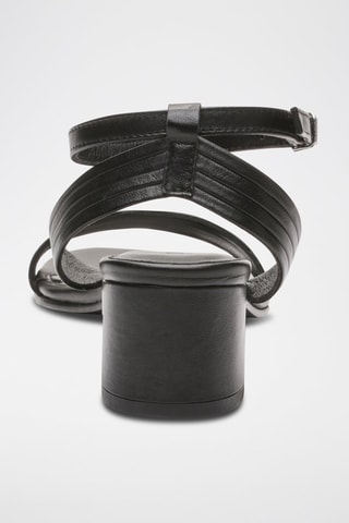 Sandalias de piel caprina de tacón Ely - Negro