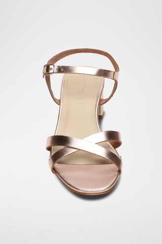 Sandálias de salto em couro Elvyne - Dourado-rosa - Rosa e dourado