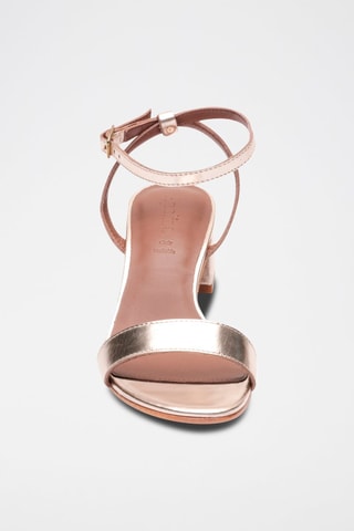 Sandalias de piel caprina de tacón Molly - Dorado