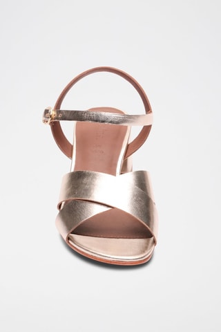 Sandali con tacco in pelle di capra Fanny - Dorato
