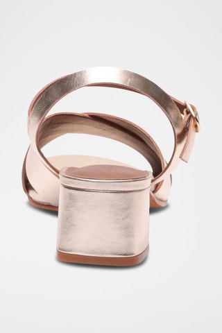 Sandali con tacco in pelle di capra Fanny - Dorato