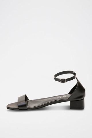 Sandali con tacco in pelle di bufalo Anabel - Nero