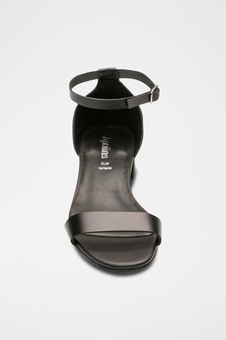 Sandali con tacco in pelle di bufalo Anabel - Nero