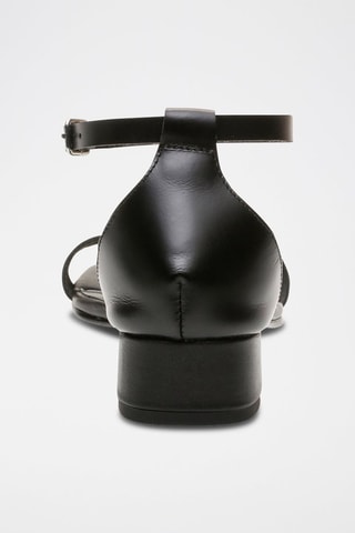 Sandali con tacco in pelle di bufalo Anabel - Nero