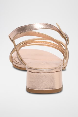 Sandálias de salto em couro de cabra Agonda - Dourado-rosa