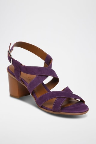 Sandálias de salto em nobuck Pavi - Violeta - Castanho e violeta