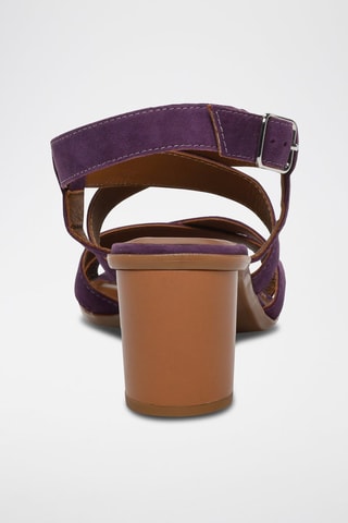 Sandálias de salto em nobuck Pavi - Violeta - Castanho e violeta
