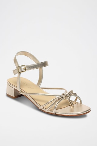 Sandali con tacco in pelle Sariah - Dorato