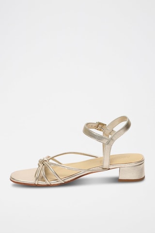 Sandali con tacco in pelle Sariah - Dorato
