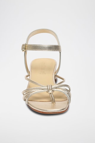 Sandali con tacco in pelle Sariah - Dorato
