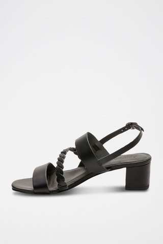 Sandali con tacco in pelle di capra Raquel - Nero