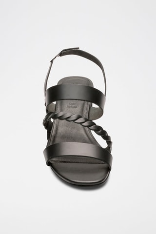 Sandali con tacco in pelle di capra Raquel - Nero