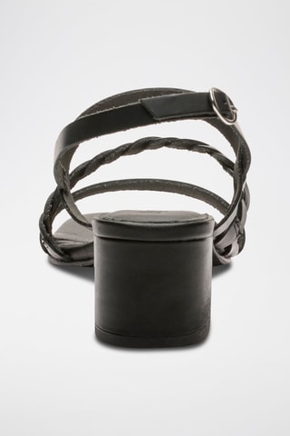 Sandali con tacco in pelle di capra Raquel - Nero