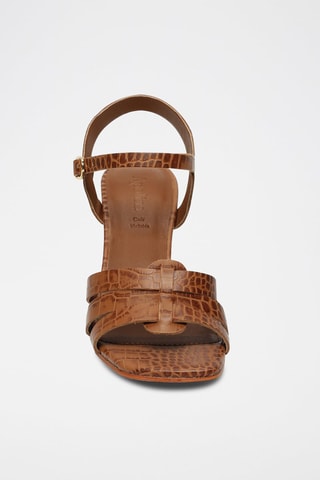 Sandalias de piel de tacón Malia - Marrón