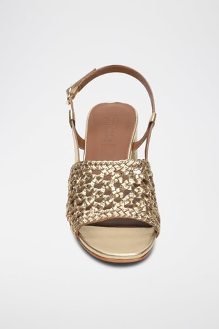 Sandali con tacco in pelle di capra Rayna - Dorato