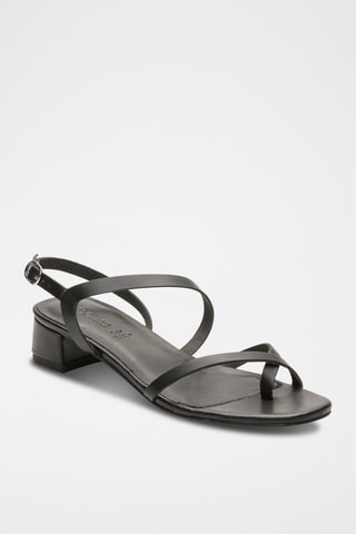 Sandali con tacco in pelle Serena - Nero