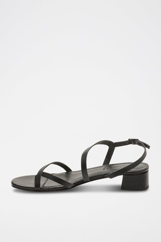 Sandali con tacco in pelle Serena - Nero