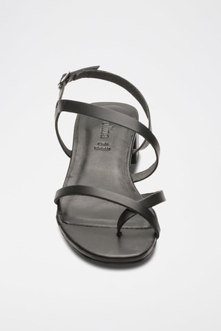 Sandali con tacco in pelle Serena - Nero