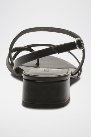 Sandali con tacco in pelle Serena - Nero