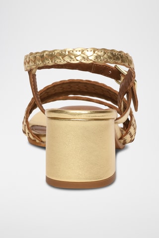 Sandálias de salto em couro Salak - Dourado