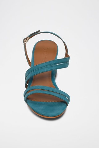 Sandálias de salto em nobuck Reeta - Azul - Azul e castanho