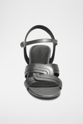 Geitenleren Sandalen met Hak Matera - Zilverkleurig