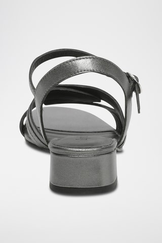 Geitenleren Sandalen met Hak Matera - Zilverkleurig