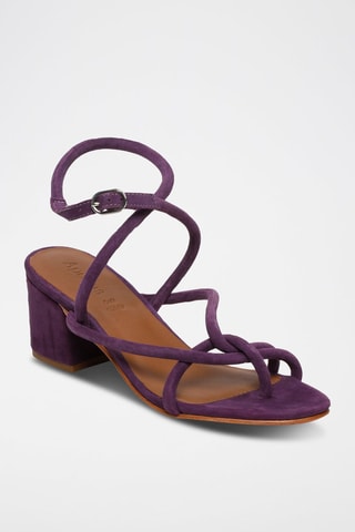 Sandálias de salto em nobuck Mina - Violeta - Castanho e violeta