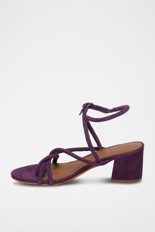Sandálias de salto em nobuck Mina - Violeta - Castanho e violeta
