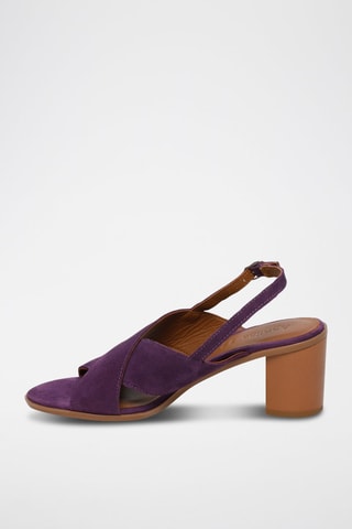 Sandálias de salto em nobuck Tomy - Violeta - Castanho e violeta