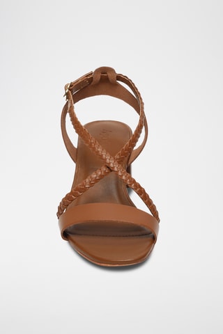 Sandali con tacco in pelle Reya - Cammello