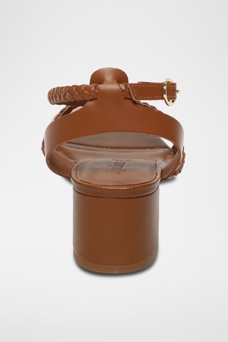 Sandali con tacco in pelle Reya - Cammello