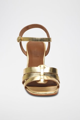 Sandalias de piel caprina de tacón Malia - Dorado