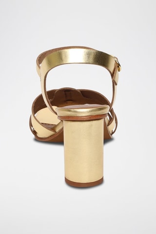 Sandalias de piel caprina de tacón Malia - Dorado