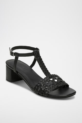 Sandali con tacco in pelle di capra  Gioia - Nero