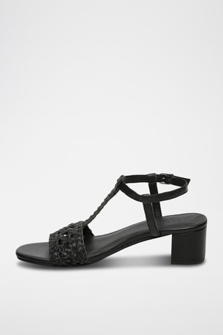 Sandali con tacco in pelle di capra  Gioia - Nero