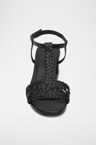 Sandali con tacco in pelle di capra  Gioia - Nero