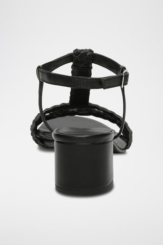 Sandali con tacco in pelle di capra  Gioia - Nero